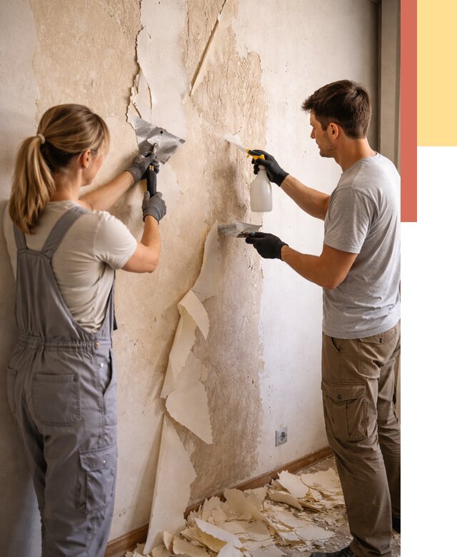 Снятие старых обоев в Алейске от 5413 руб. под ключ недорого | ОТДЕЛОЧНИК-Лук