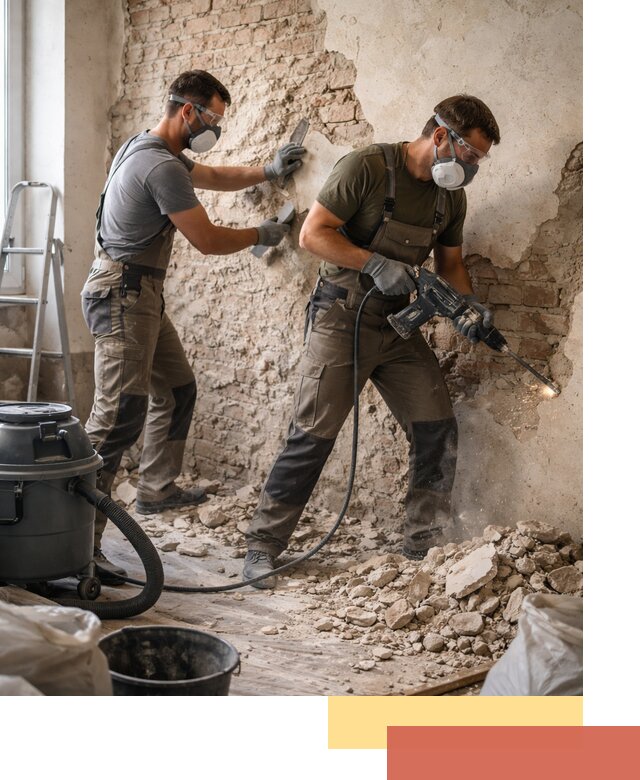 Демонтаж штукатурки со стен в Алейске быстро и аккуратно