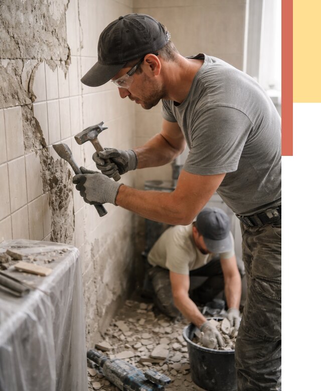 Демонтаж плитки со стен в Алейске от 876 руб. — быстро и недорого | ОТДЕЛОЧНИК-Лук