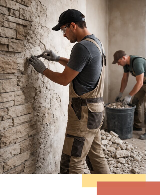 Демонтаж декоративного камня в Алейске профессионально и безопасно