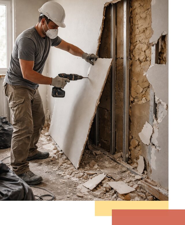 Демонтаж гипсокартона со стен в Алейске качественно и быстро