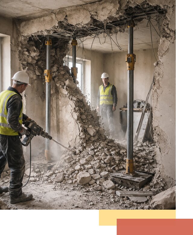 Снос несущих стен в Алейске с гарантией безопасности и качества