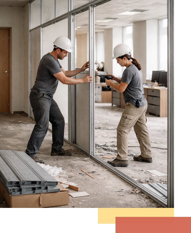 Демонтаж алюминиевых перегородок в Алейске быстро и аккуратно