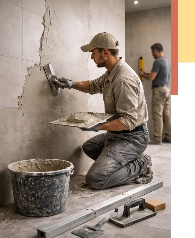 Штукатурка стен в ванной в Алейске от 4640 руб./м² — выравнивание под ключ | ОТДЕЛОЧНИК-Лук