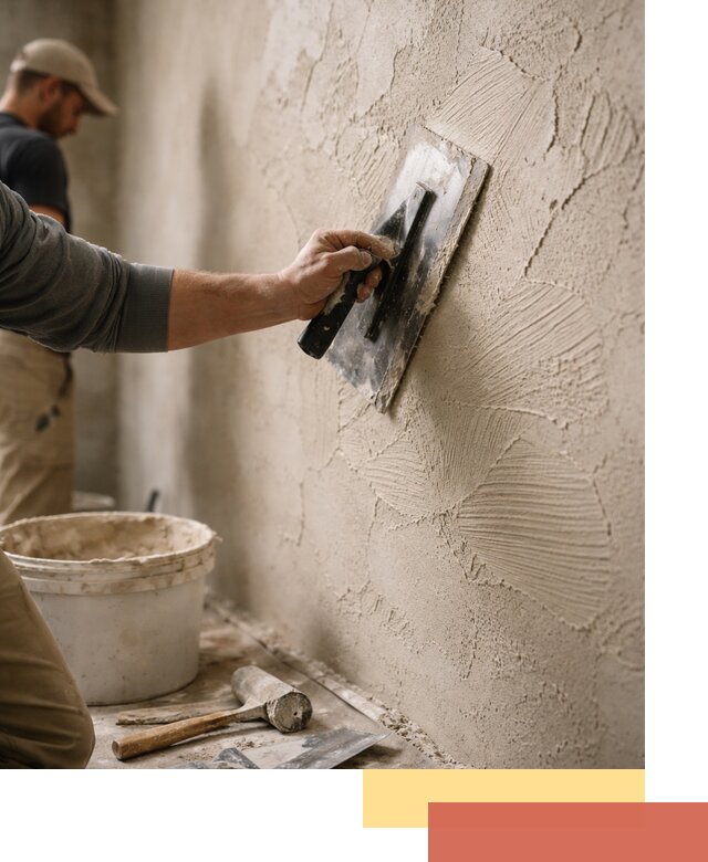 Фактурная штукатурка стен в Алейске — монтаж, отделка, реставрация