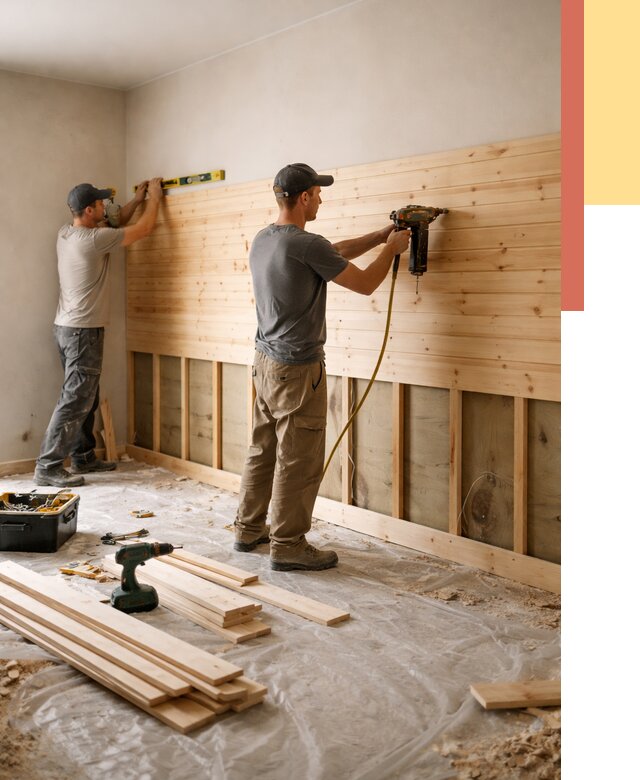 Монтаж деревянной вагонки на стены в Алейске от 7733 руб. | Услуги монтажа вагонки | ОТДЕЛОЧНИК-Лук