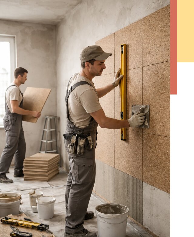 Монтаж пробковых панелей на стены в Алейске от 3609 руб. — ОТДЕЛОЧНИК-Лук