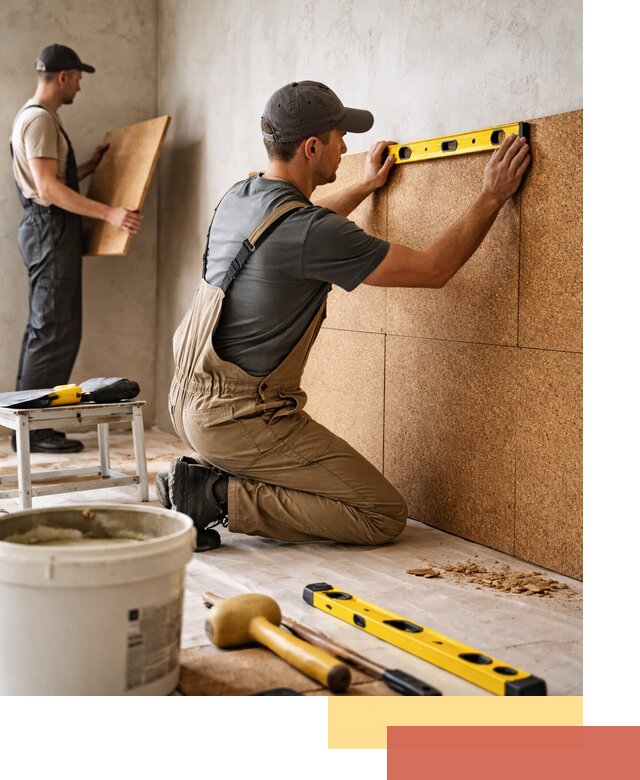 Монтаж пробковых панелей на стены в Алейске быстро и качественно