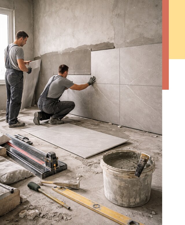 Облицовка стен керамогранитом в Алейске от 4331 руб./м² — услуги под ключ | ОТДЕЛОЧНИК-Лук