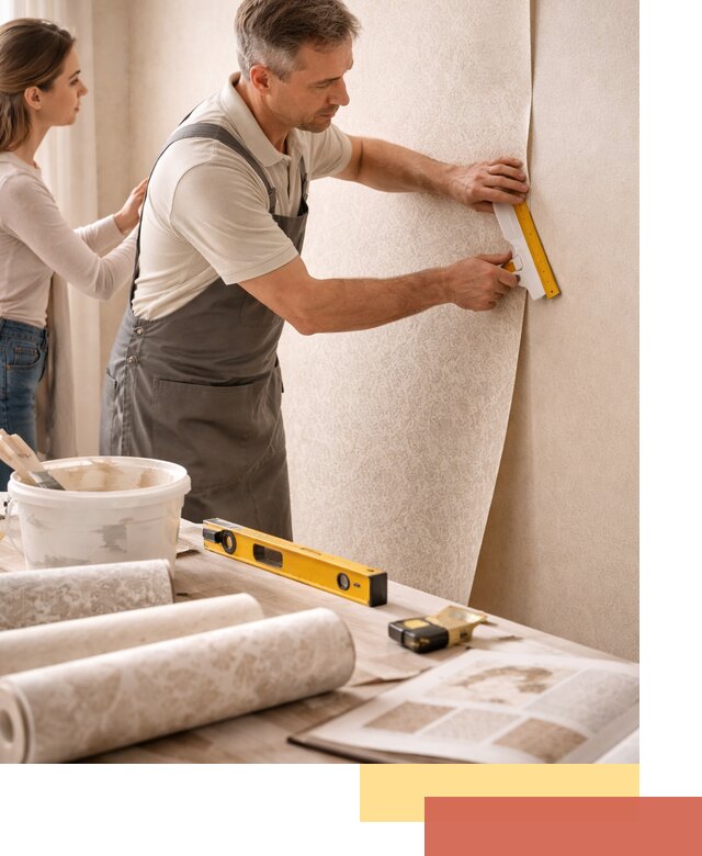 Поклейка обоев с подбором рисунка в Алейске