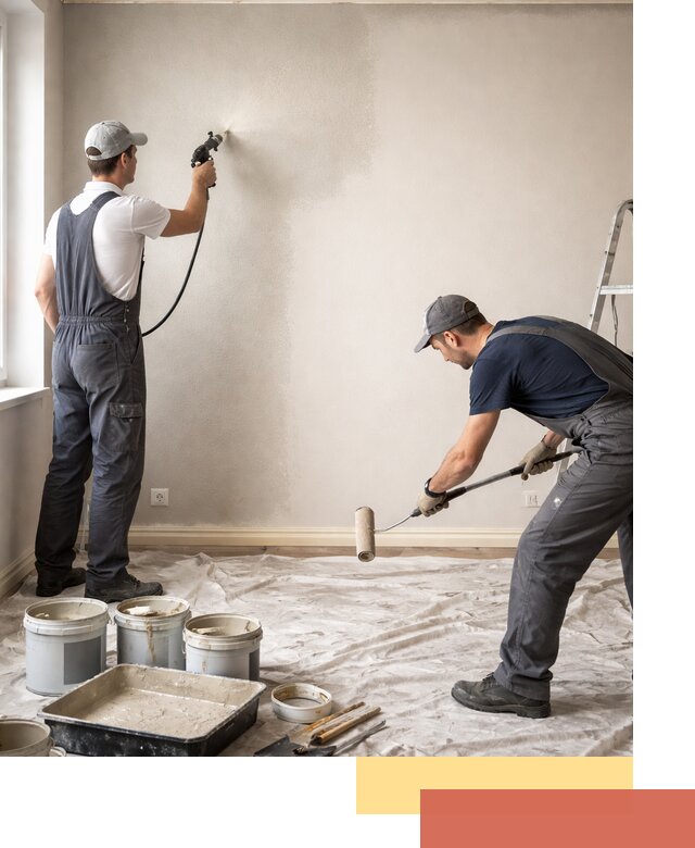 Покраска стен моющейся краской и защита поверхностей в Алейске