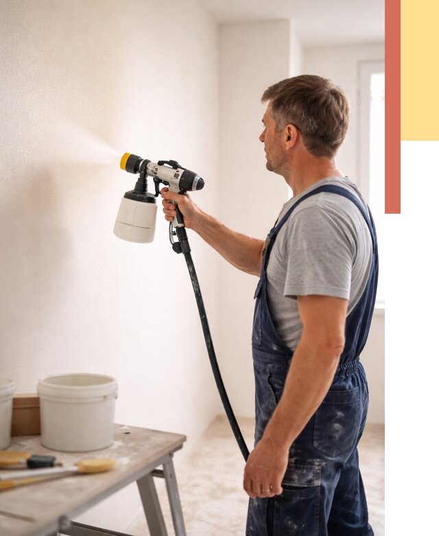 Покраска стен краскопультом в Алейске от 7733 руб. — механизированная покраска | ОТДЕЛОЧНИК-Лук