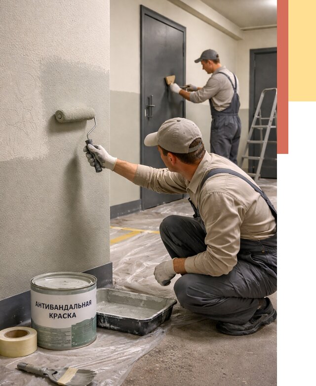 Покраска стен антивандальной краской в Алейске от 4640 руб./м² под ключ | ОТДЕЛОЧНИК-Лук