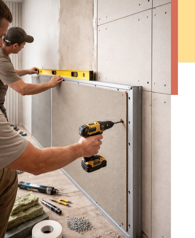 Шумоизоляция стен панелями ЗИПС в Алейске от 2268 руб./м² под ключ | ОТДЕЛОЧНИК-Лук