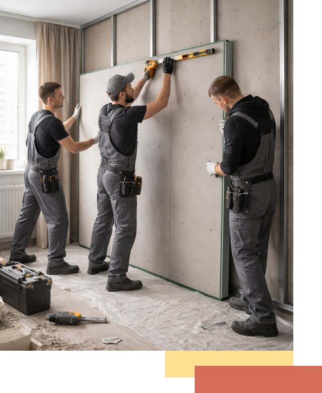 Шумоизоляция стен панелями ЗИПС в Алейске для жилых и коммерческих помещений