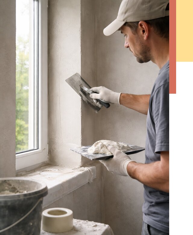 Штукатурка откосов в Алейске от 4640 руб/м² — услуги и выравнивание под ключ | ОТДЕЛОЧНИК-Лук