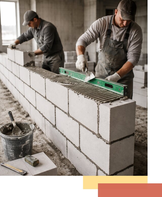 Кладка перегородок из газобетона в Алейске быстро и качественно