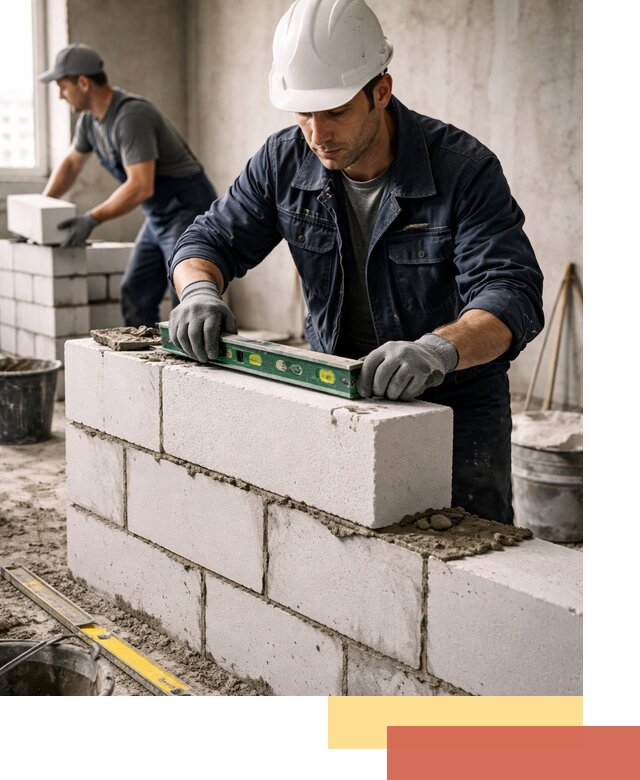 Кладка перегородок из пеноблока под ключ в Алейске