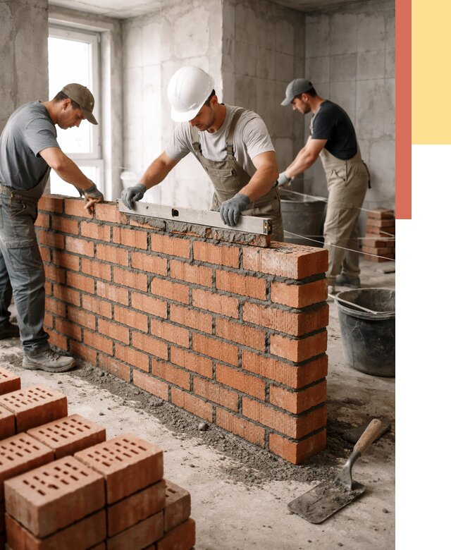 Кладка перегородок из кирпича в Алейске от 3609 руб. за м² | ОТДЕЛОЧНИК-Лук