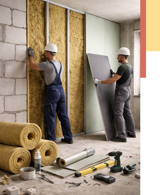 Шумоизоляция перегородок из блоков в Алейске от 1908 руб./м² — быстро и недорого | ОТДЕЛОЧНИК-Лук