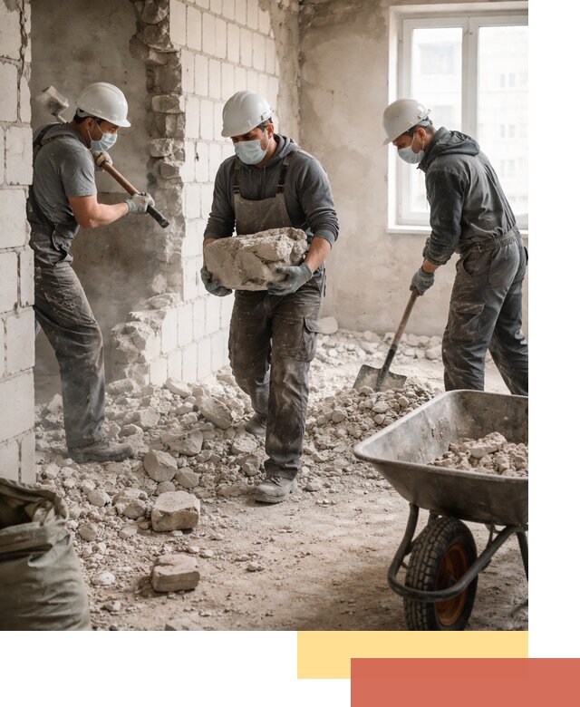 Демонтаж блочных перегородок в Алейске быстро и аккуратно