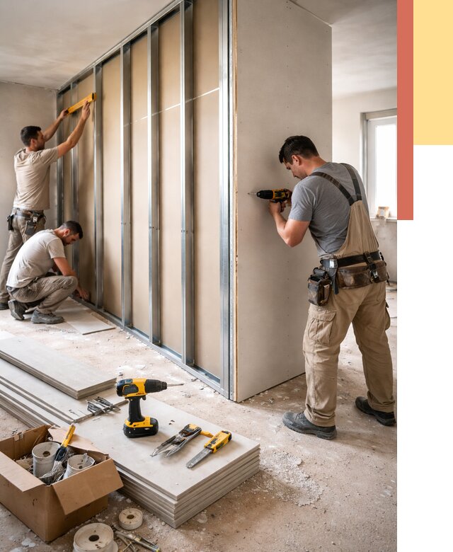 Монтаж однослойной перегородки из гипсокартона в Алейске от 670 руб. | ОТДЕЛОЧНИК-Лук