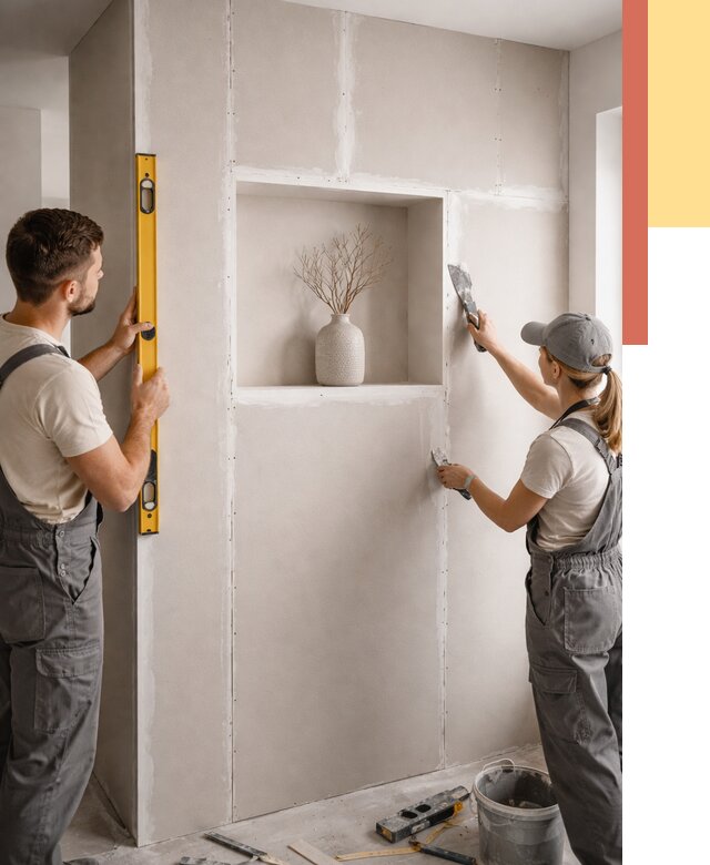 Перегородка из гипсокартона с нишей в Алейске от 3351 руб. под ключ | ОТДЕЛОЧНИК-Лук