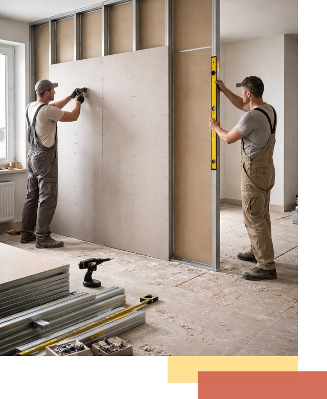 Зонирующая перегородка из гипсокартона под ключ в Алейске