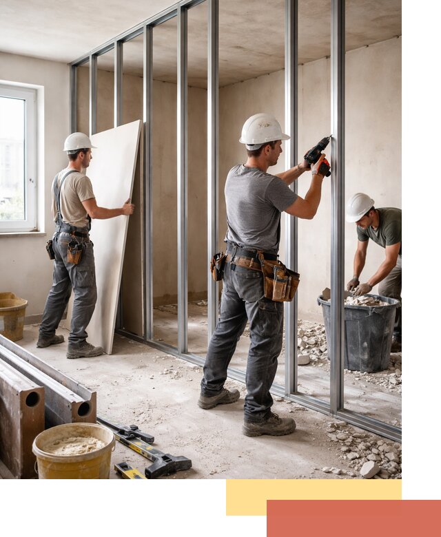 Перенос гипсокартонной перегородки в Алейске профессионально и быстро