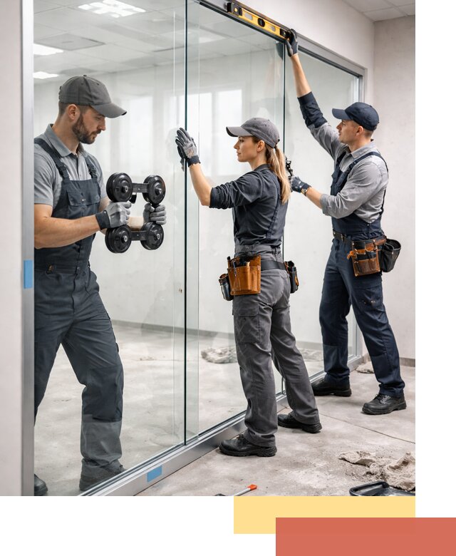 Профессиональный монтаж стеклянных перегородок в Алейске