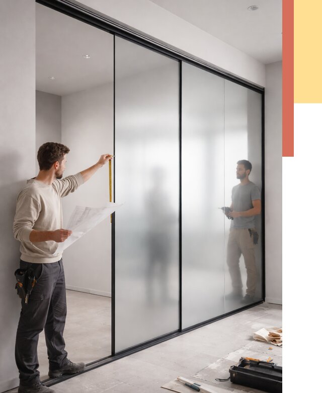 Матовые стеклянные перегородки в Алейске от 8764 руб. — монтаж и установка | ОТДЕЛОЧНИК-Лук