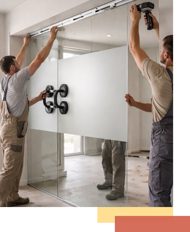 Матовые стеклянные перегородки под ключ в Алейске