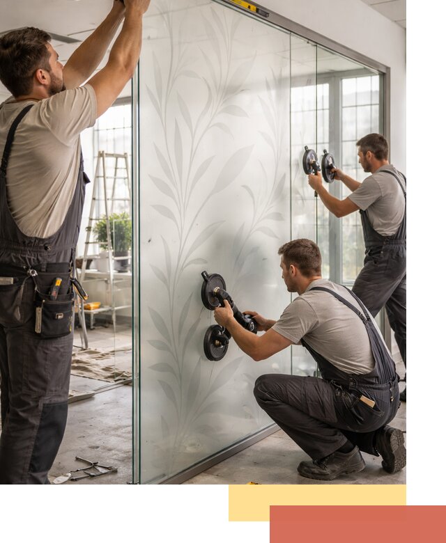 Стеклянные перегородки с рисунком на заказ в Алейске