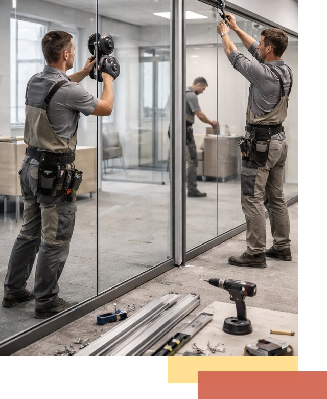 Стеклянные офисные перегородки под ключ в Алейске