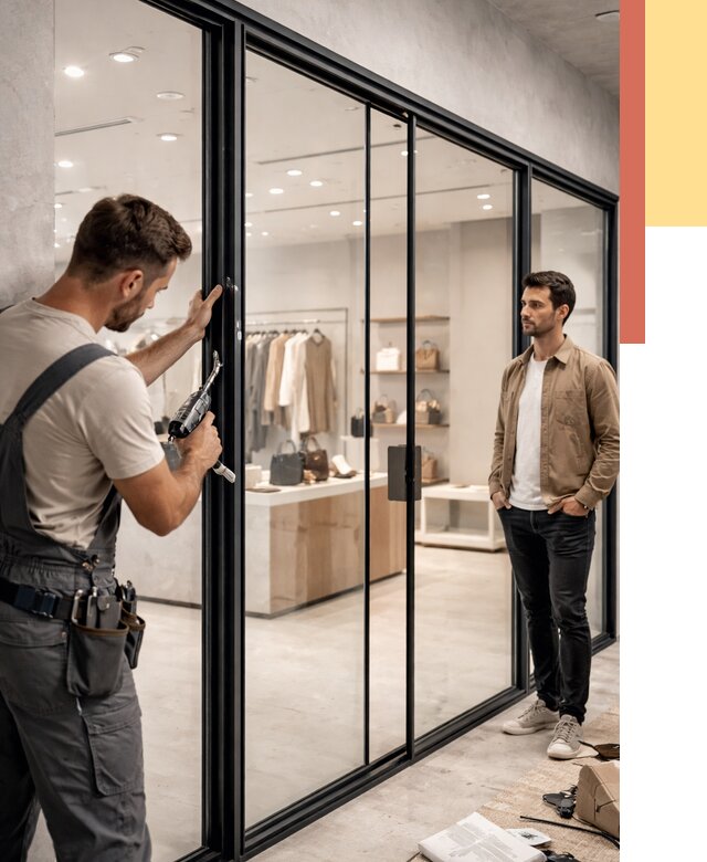 Стеклянные перегородки для магазинов в Алейске от 8455 руб. под ключ | ОТДЕЛОЧНИК-Лук