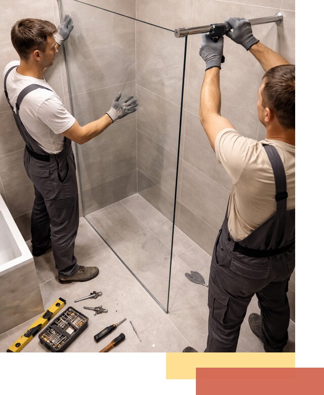 Стеклянные перегородки для душа в Алейске — изготовление и монтаж