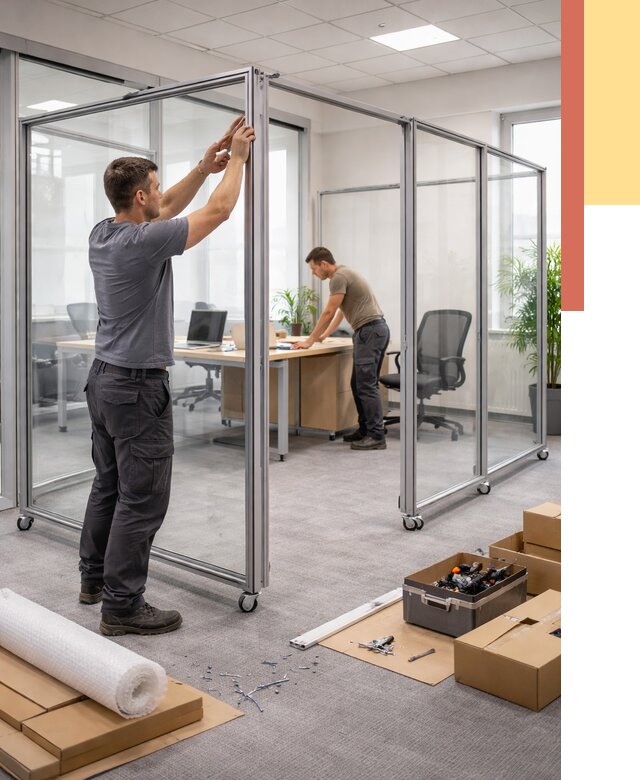 Мобильные офисные перегородки в Алейске от 12889 руб. — установка под ключ | ОТДЕЛОЧНИК-Лук