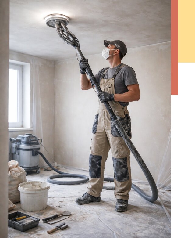 Шлифовка потолка в Алейске от 3609 руб. — услуги шлифования потолка | ОТДЕЛОЧНИК-Лук