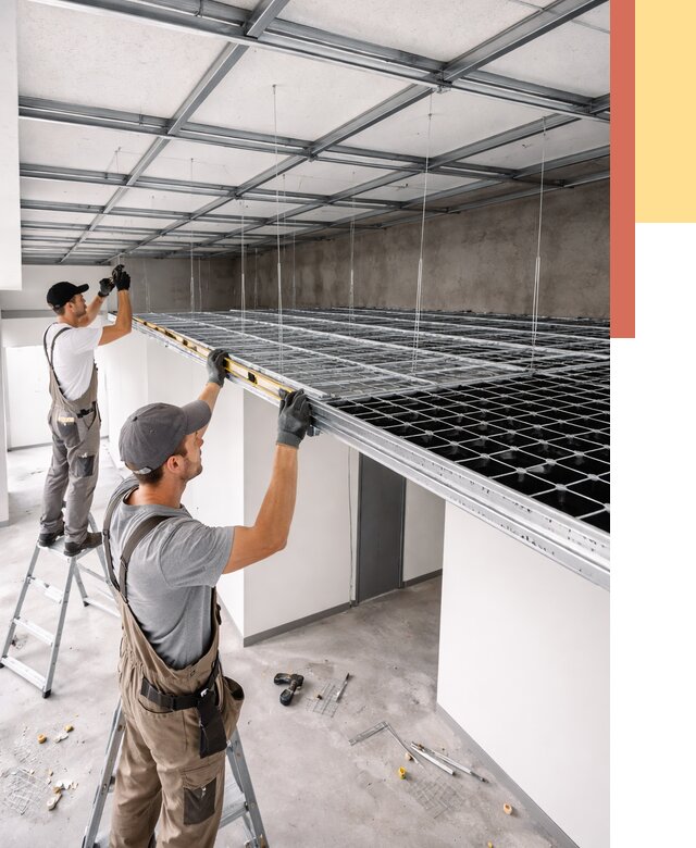 Монтаж потолка грильято в Алейске от 464 руб./м² — быстрая сборка под ключ | ОТДЕЛОЧНИК-Лук