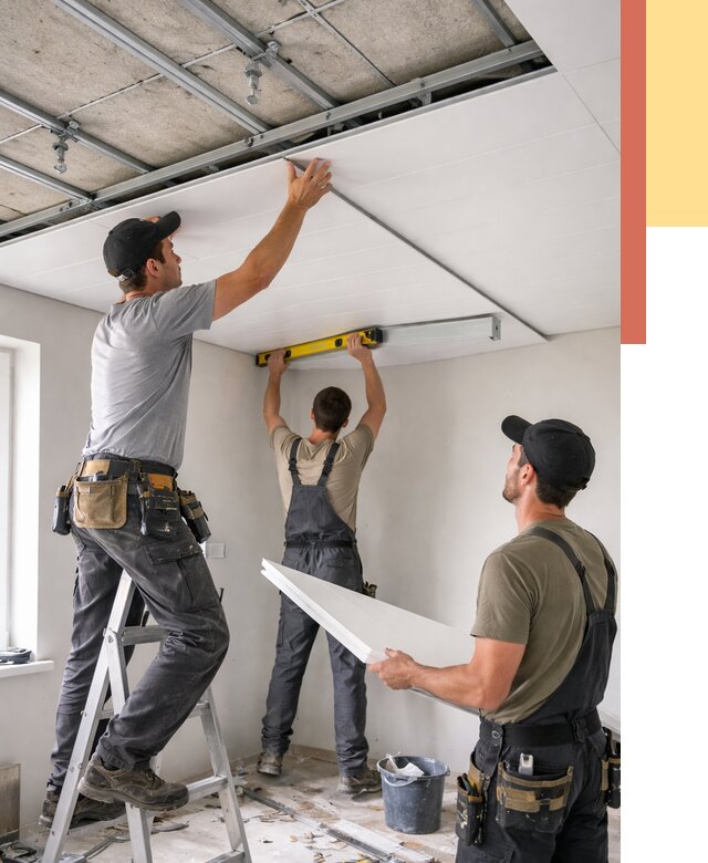 Монтаж потолка из ПВХ панелей в Алейске от 3609 руб./м2 — быстро и недорого | ОТДЕЛОЧНИК-Лук