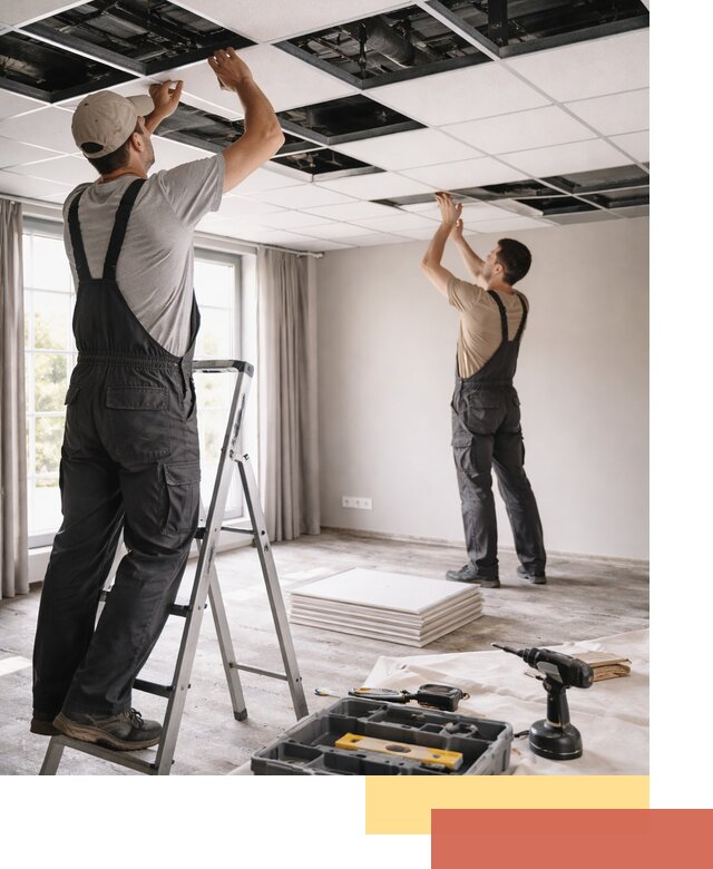 Замена плит подвесного потолка в Алейске быстро и качественно