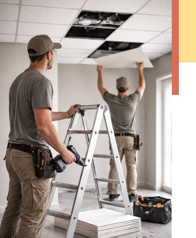 Обслуживание подвесного потолка в Алейске от 3609 руб. — быстро и недорого | ОТДЕЛОЧНИК-Лук