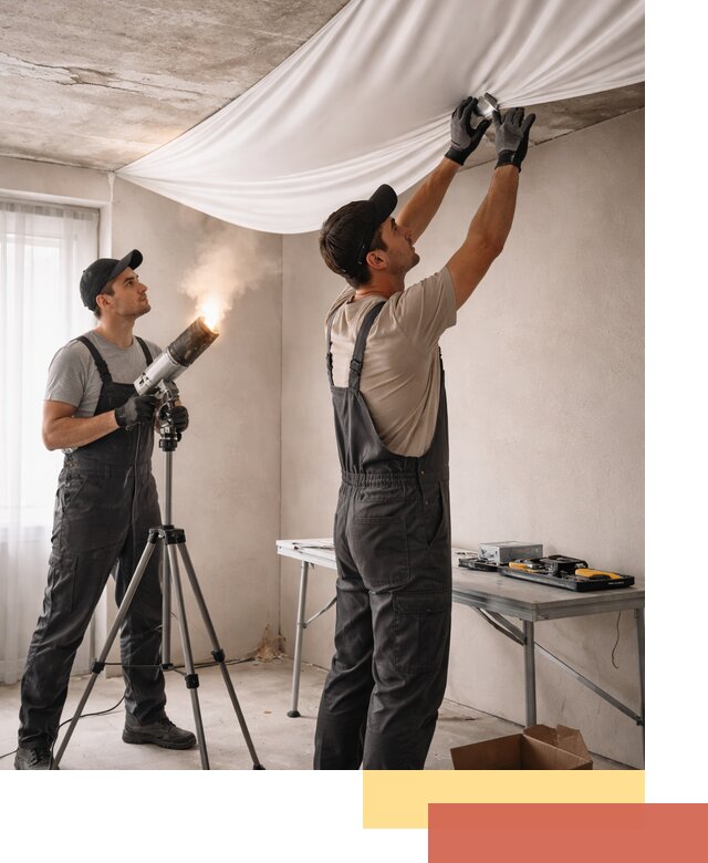 Установка натяжного потолка под ключ в Алейске