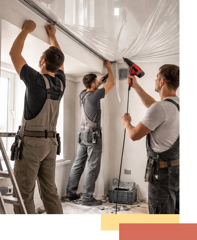 Монтаж глянцевого натяжного потолка в Алейске быстро и качественно