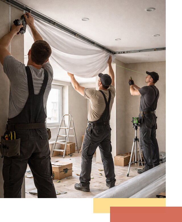 Монтаж парящего натяжного потолка под ключ в Алейске