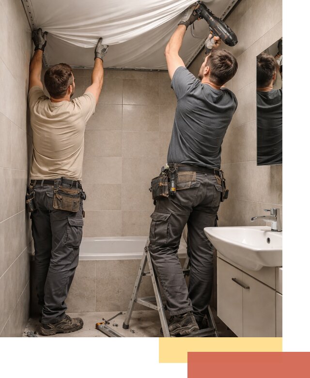 Монтаж натяжного потолка в ванной в Алейске быстро и качественно