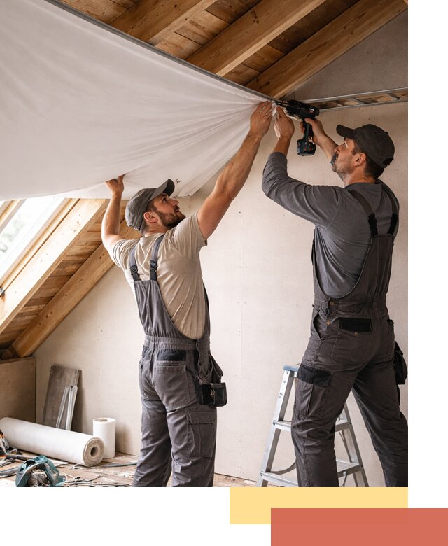 Монтаж натяжного потолка в мансарде в Алейске