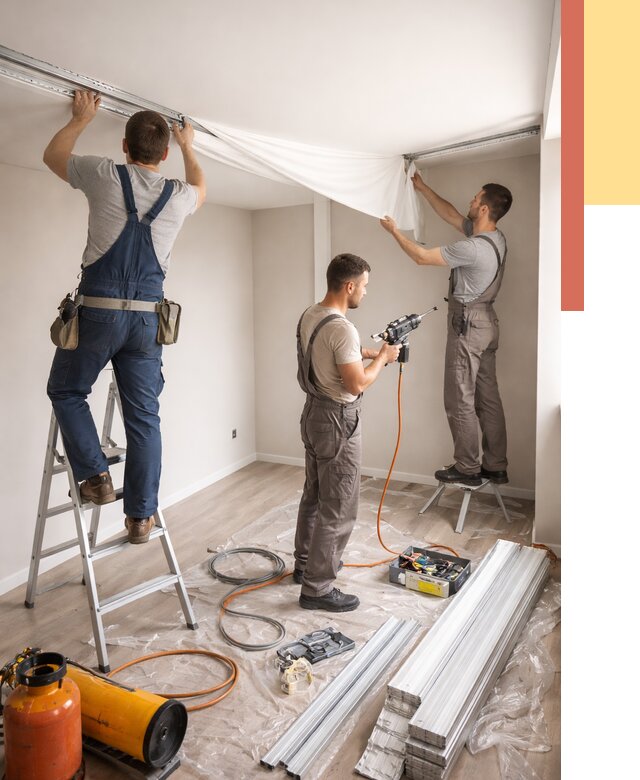 Монтаж натяжного потолка в студии в Алейске от 5671 руб. — быстро и недорого | ОТДЕЛОЧНИК-Лук