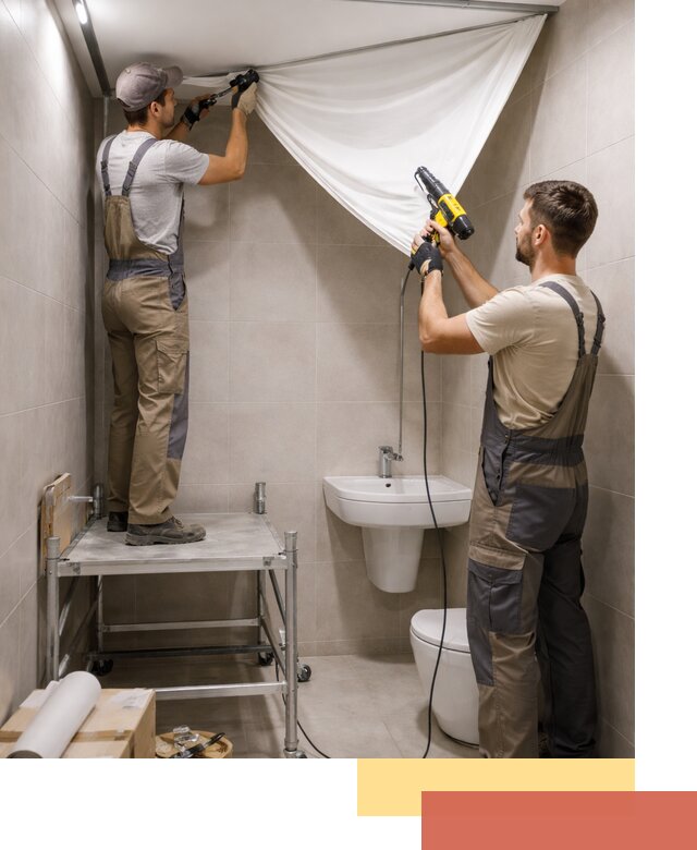 Монтаж натяжного потолка в санузле в Алейске