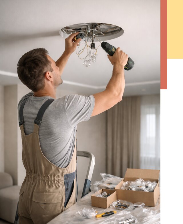 Установка люстры в натяжной потолок в Алейске от 1237 руб. | Быстро и недорого — ОТДЕЛОЧНИК-Лук